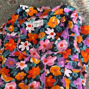 BedHead Cotton Knit Floral Pajamas- Black, Orange, Pink, Purple